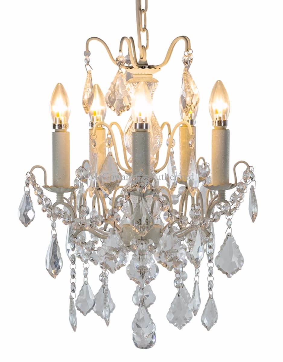 Antique Crackled effect 5 Branch French Chandelier - Home Interiors ...