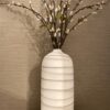 Large White Stripe Vase