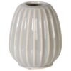 Soft Grey Vase with Ribbed Design
