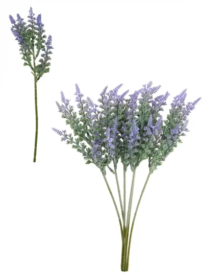 Flocked Bell Lavender Bunch Purple (6 sprigs) Flocked Bell Lavender Bunch Purple (6 sprigs)