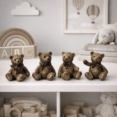 Traditional Teddy Bear Figurines – Set of Four