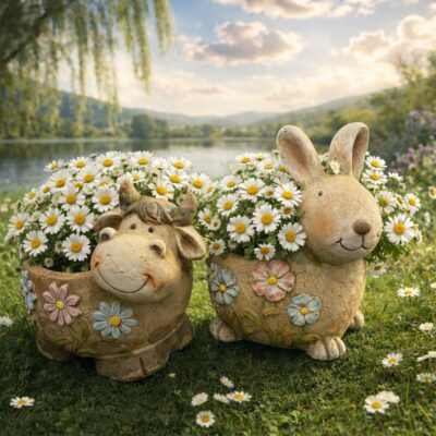 Decorative Animal Planter with Floral Detail – Choice of Design