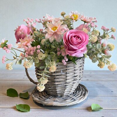 Woven Cup & Saucer Planter