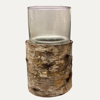 Natural Wood and Glass Hurricane Natural Wood and Glass Hurricane